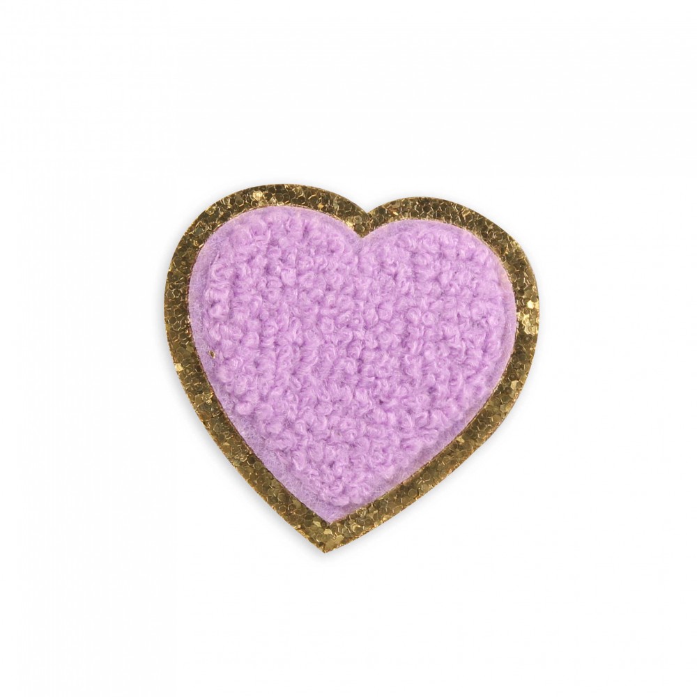 Sticker Aufkleber für Handy/Tablet/Computer 3D gestickt - Herz Violett