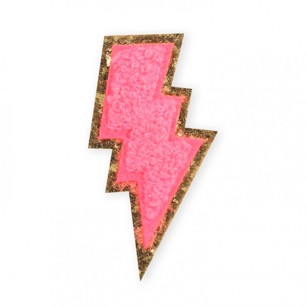 Sticker Aufkleber für Handy/Tablet/Computer 3D gestickt - Rosa Blitz