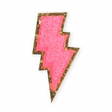 Sticker Aufkleber für Handy/Tablet/Computer 3D gestickt - Rosa Blitz