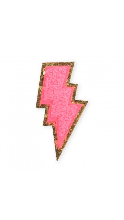 Sticker Aufkleber für Handy/Tablet/Computer 3D gestickt - Rosa Blitz
