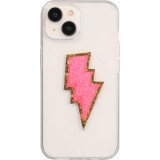 Sticker Aufkleber für Handy/Tablet/Computer 3D gestickt - Rosa Blitz