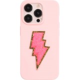 Sticker Aufkleber für Handy/Tablet/Computer 3D gestickt - Rosa Blitz