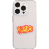 Sticker Aufkleber für Handy/Tablet/Computer 3D gestickt - HELLO gelb