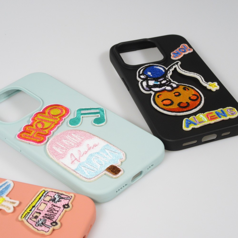 Sticker Aufkleber für Handy/Tablet/Computer 3D gestickt - HELLO gelb