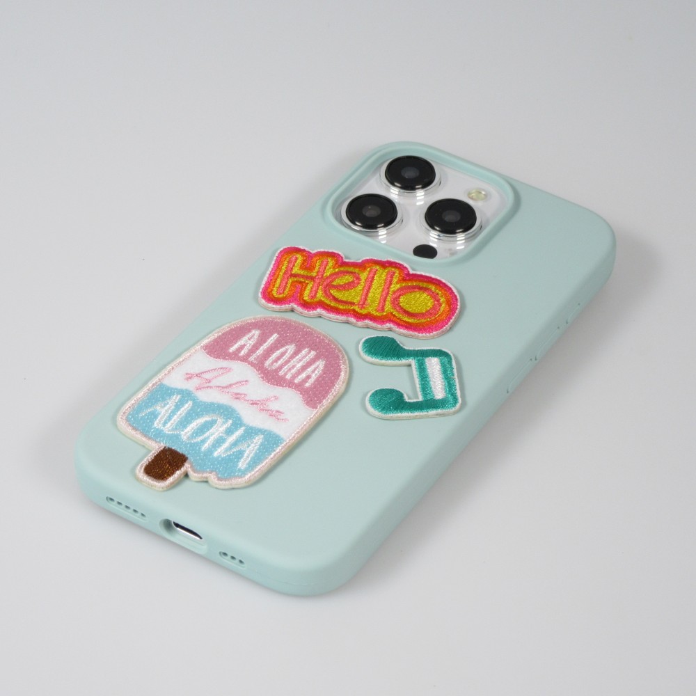 Sticker Aufkleber für Handy/Tablet/Computer 3D gestickt - HELLO gelb