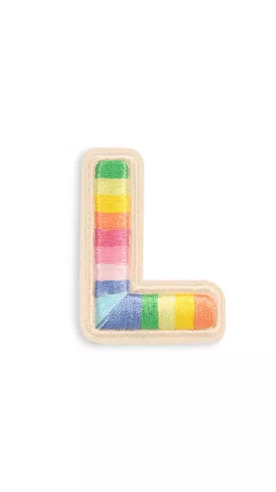 Sticker Aufkleber f&uuml;r Handy/Tablet/Computer 3D gestickt - Lettre L