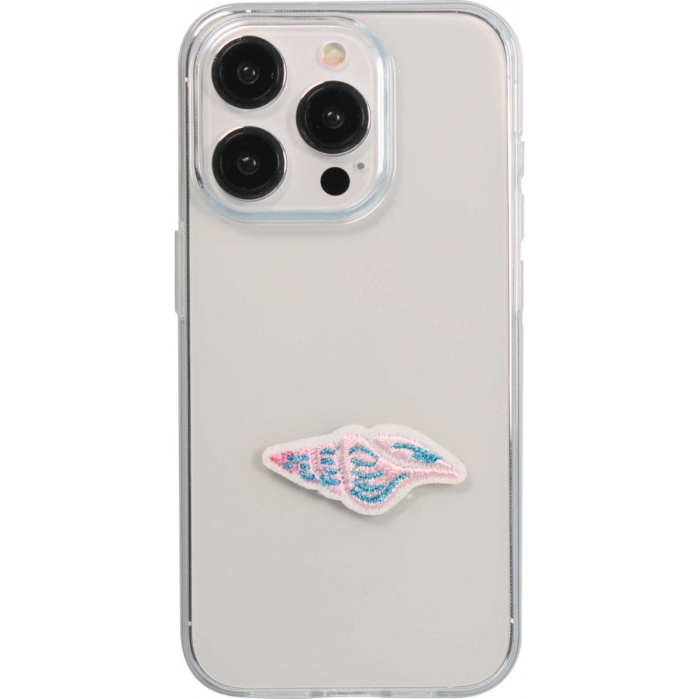 Sticker Aufkleber für Handy/Tablet/Computer 3D gestickt - Pink Beach Shell
