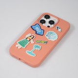 Sticker Aufkleber für Handy/Tablet/Computer 3D gestickt - Pink Beach Shell