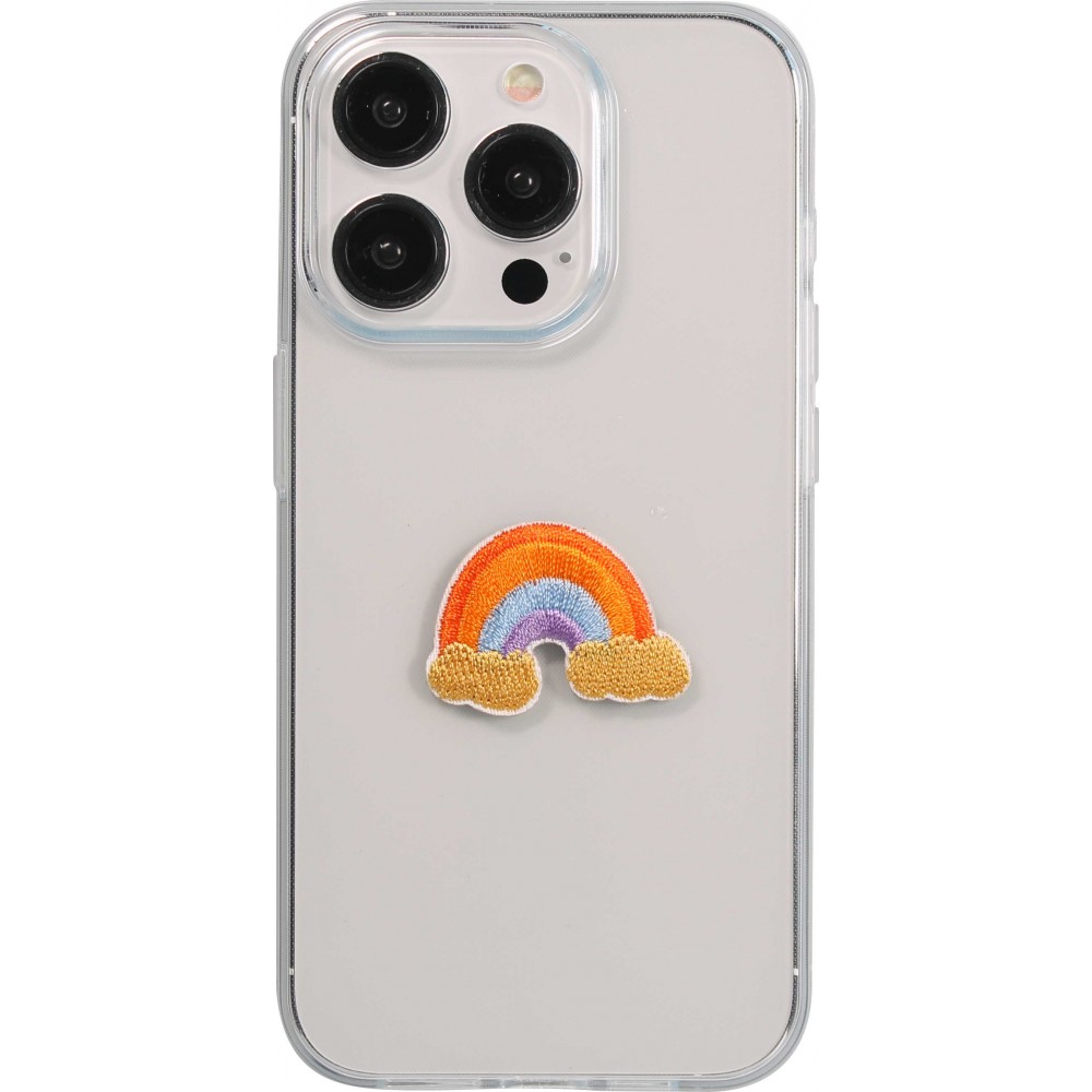 Sticker Aufkleber für Handy/Tablet/Computer 3D gestickt - Rainbow Cloud