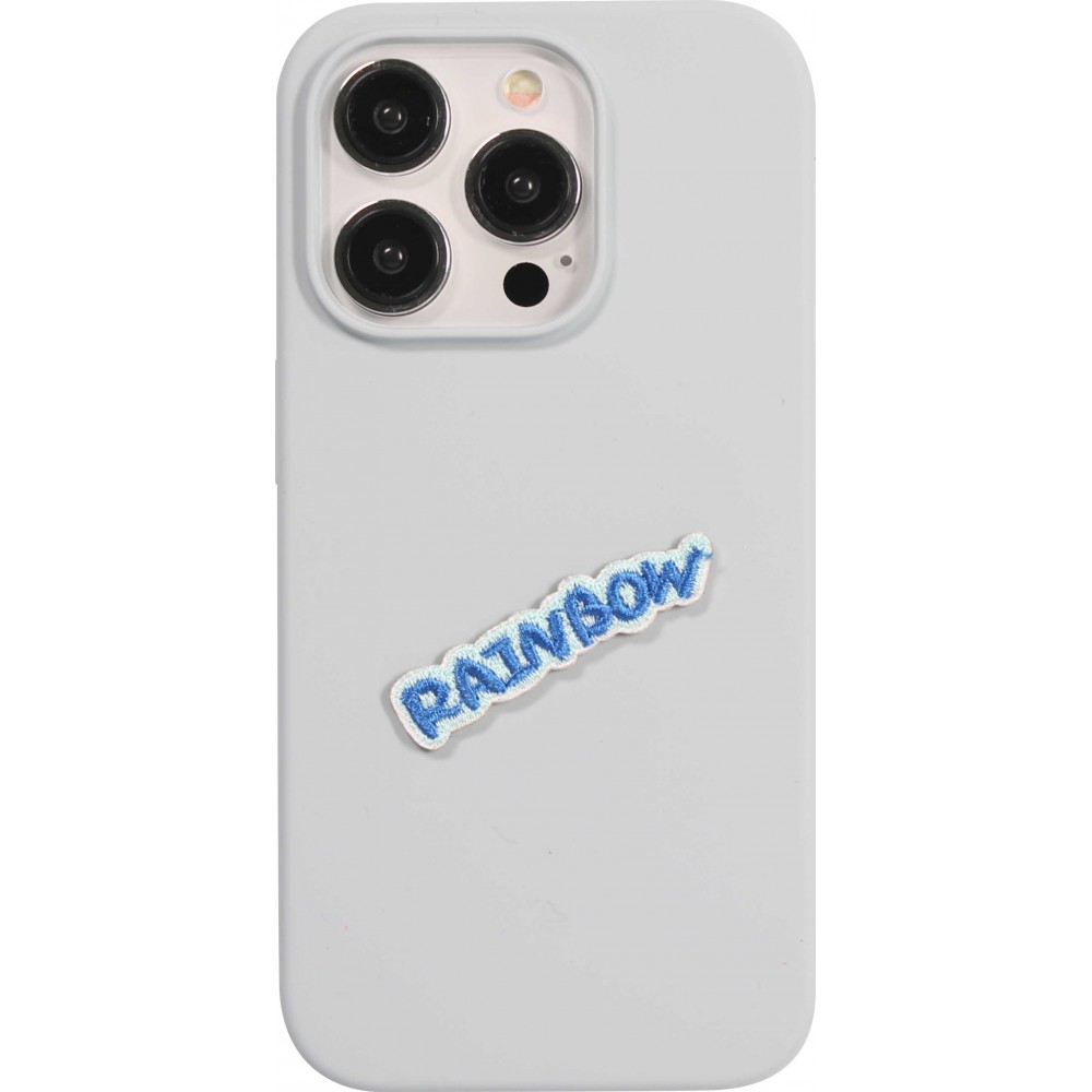 Sticker Aufkleber für Handy/Tablet/Computer 3D gestickt - Rainbow blauer Text