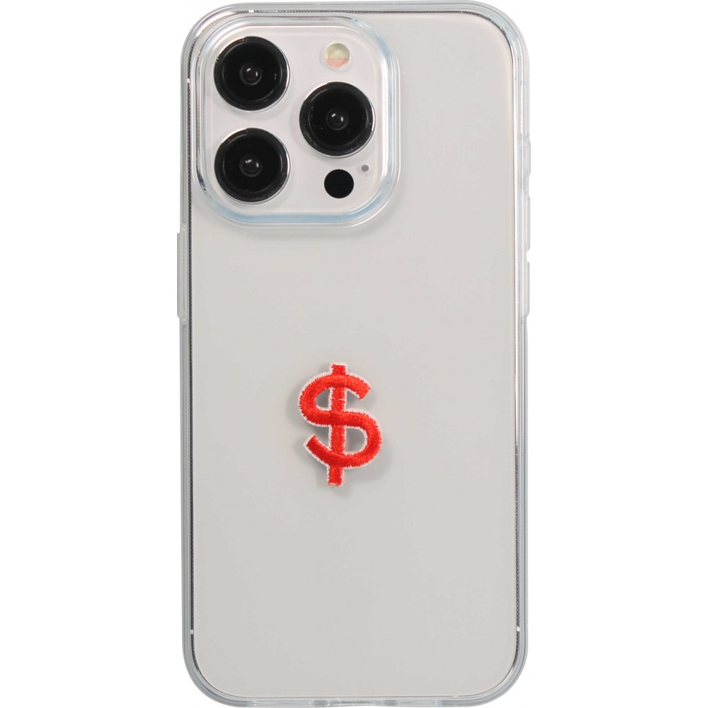 Sticker Aufkleber für Handy/Tablet/Computer 3D gestickt - Red Dollar Sign