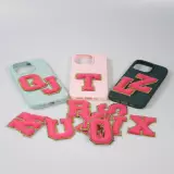 Sticker Aufkleber für Handy/Tablet/Computer 3D gestickt Dunkelrosa - Buchstabe I