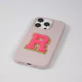 Sticker Aufkleber für Handy/Tablet/Computer 3D gestickt Dunkelrosa - Buchstabe I