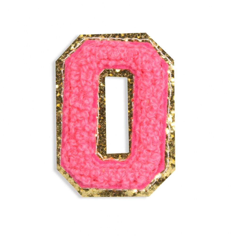 Sticker Aufkleber für Handy/Tablet/Computer 3D gestickt Dunkelrosa - Buchstabe O