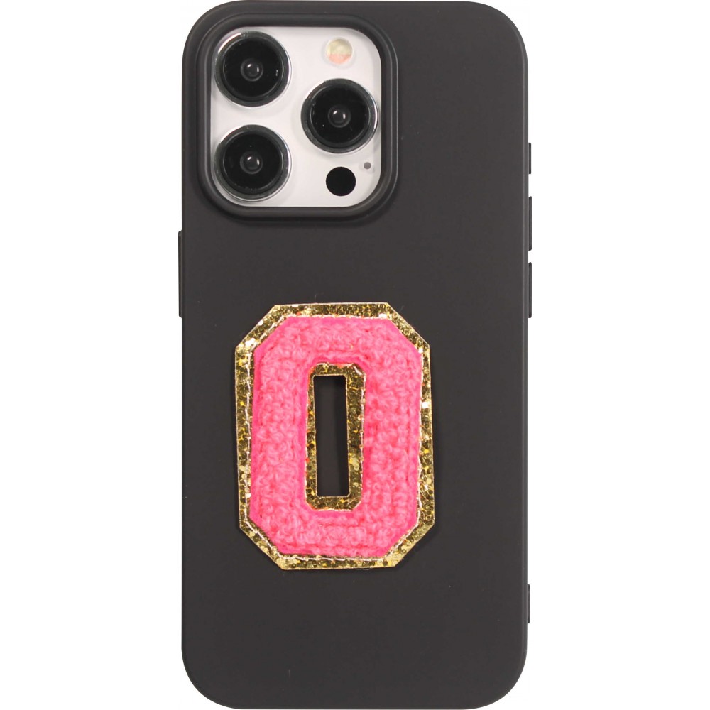 Sticker Aufkleber für Handy/Tablet/Computer 3D gestickt Dunkelrosa - Buchstabe O