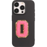 Sticker Aufkleber für Handy/Tablet/Computer 3D gestickt Dunkelrosa - Buchstabe O