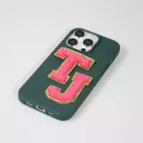 Sticker Aufkleber für Handy/Tablet/Computer 3D gestickt Dunkelrosa - Buchstabe Y