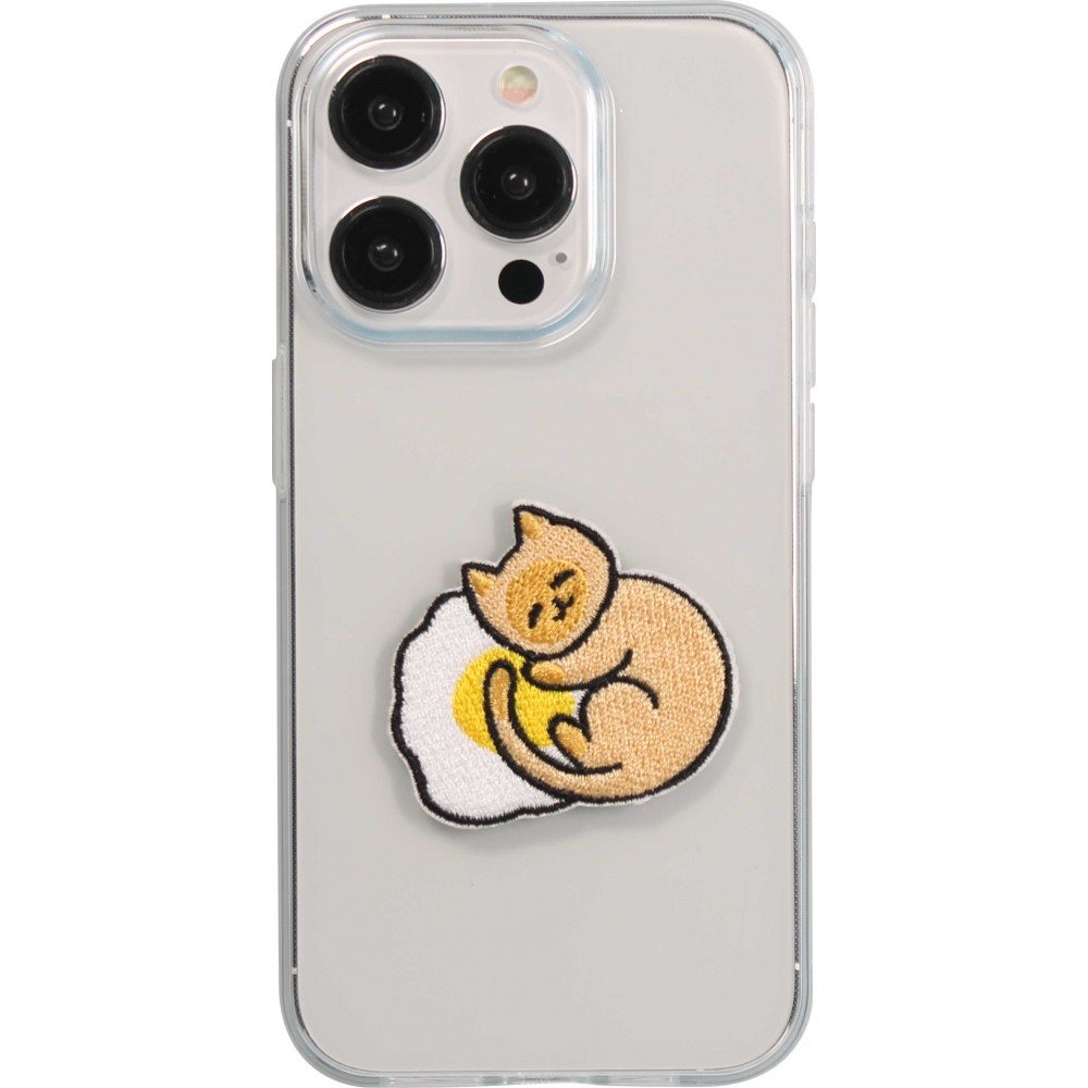 Sticker Aufkleber für Handy/Tablet/Computer 3D gestickt - Sleeping Cat on Cloud