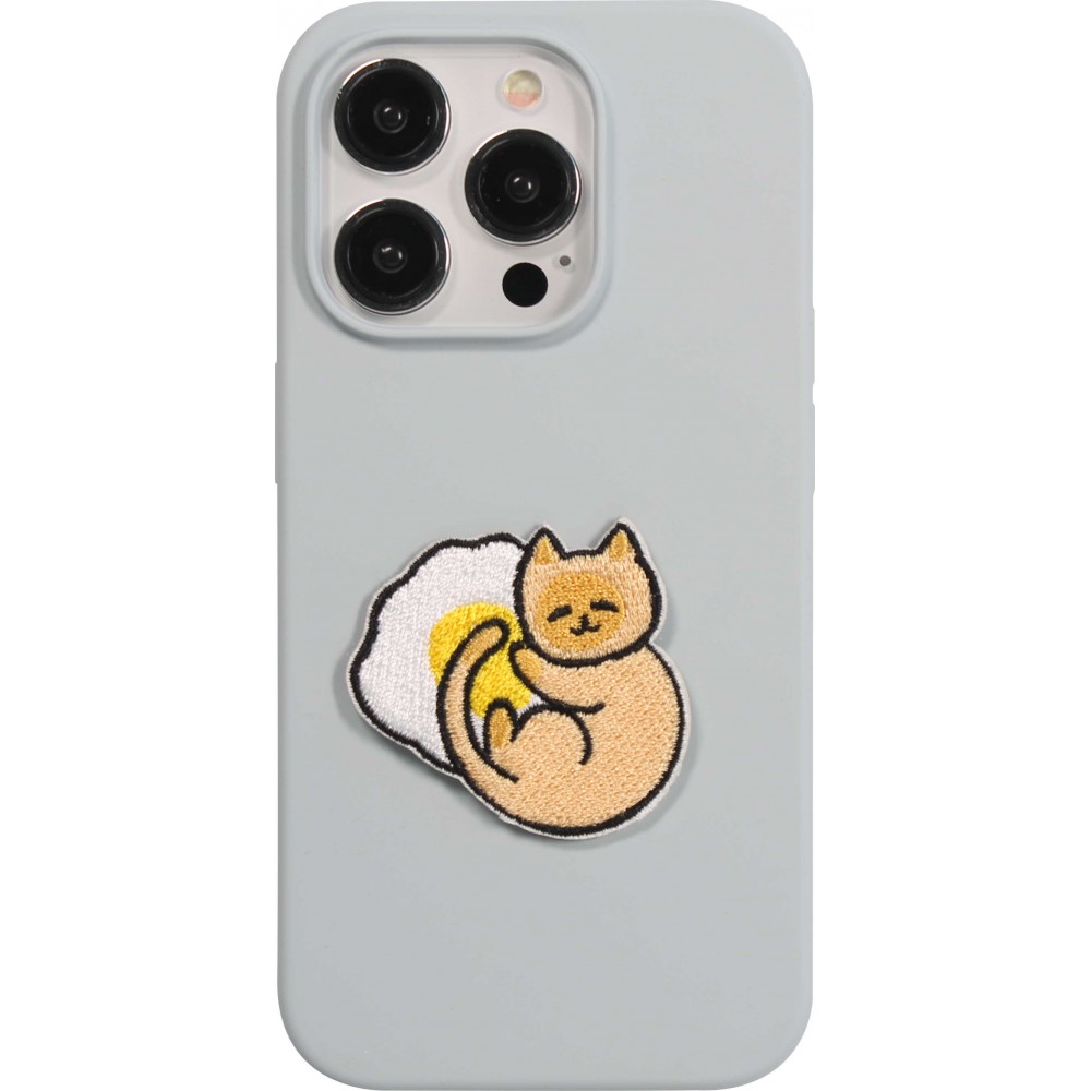 Sticker Aufkleber für Handy/Tablet/Computer 3D gestickt - Sleeping Cat on Cloud