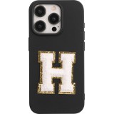 Sticker Aufkleber für Handy/Tablet/Computer 3D gestickt Weiss - Buchstabe H