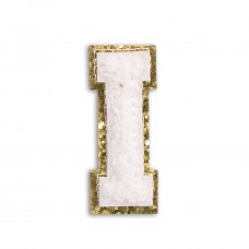 Sticker Aufkleber für Handy/Tablet/Computer 3D gestickt Weiss - Buchstabe I