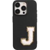 Sticker Aufkleber für Handy/Tablet/Computer 3D gestickt Weiss - Buchstabe J
