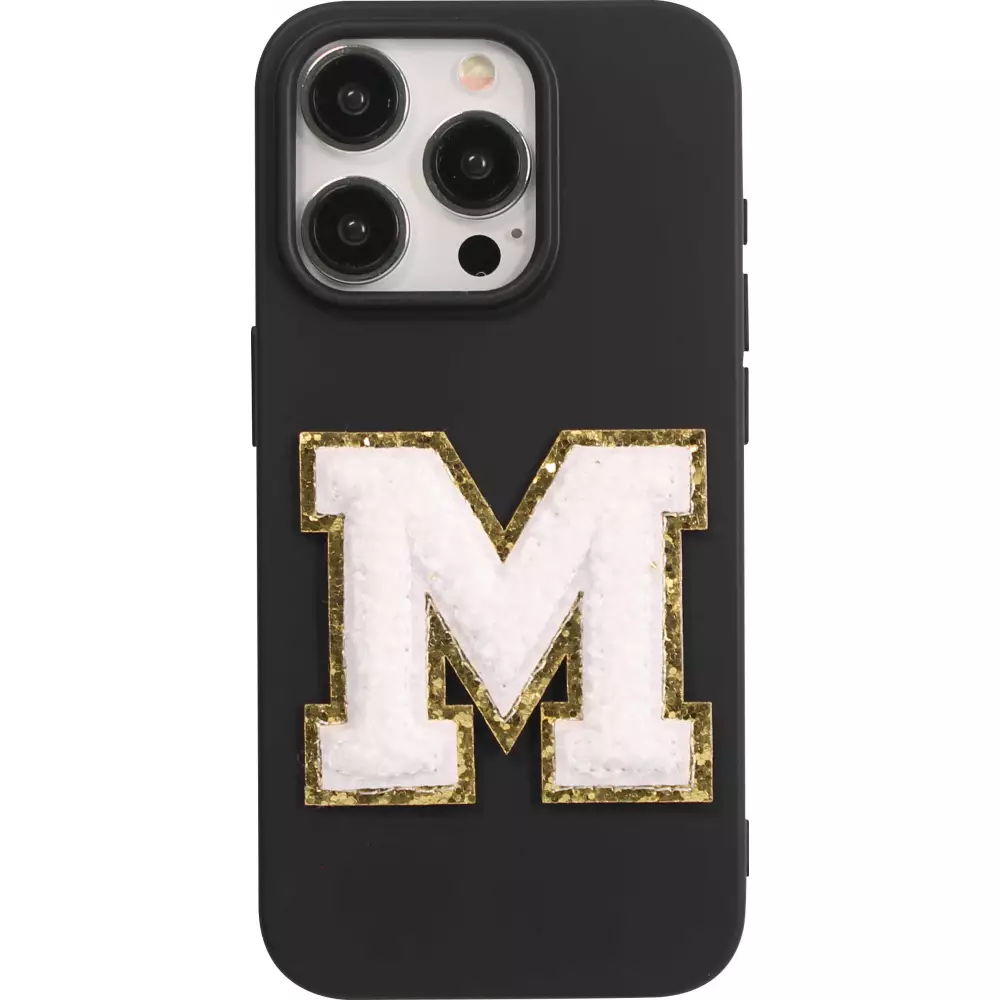 Sticker Aufkleber für Handy/Tablet/Computer 3D gestickt Weiss - Buchstabe M