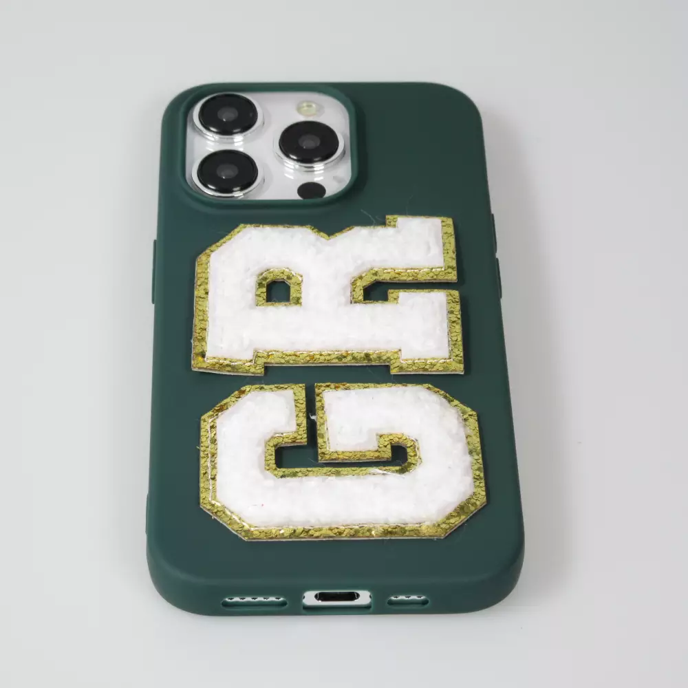 Sticker Aufkleber für Handy/Tablet/Computer 3D gestickt Weiss - Buchstabe M