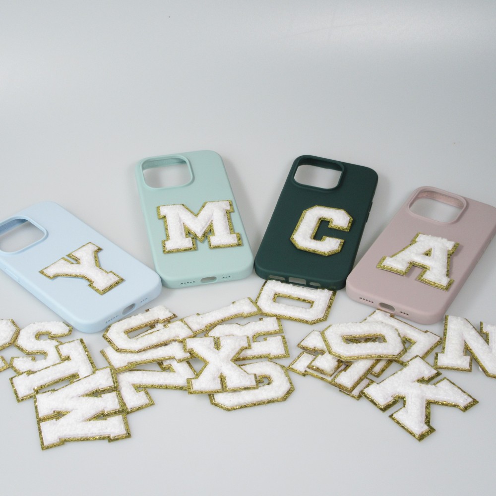Sticker Aufkleber für Handy/Tablet/Computer 3D gestickt Weiss - Buchstabe N