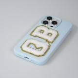 Sticker Aufkleber für Handy/Tablet/Computer 3D gestickt Weiss - Buchstabe N