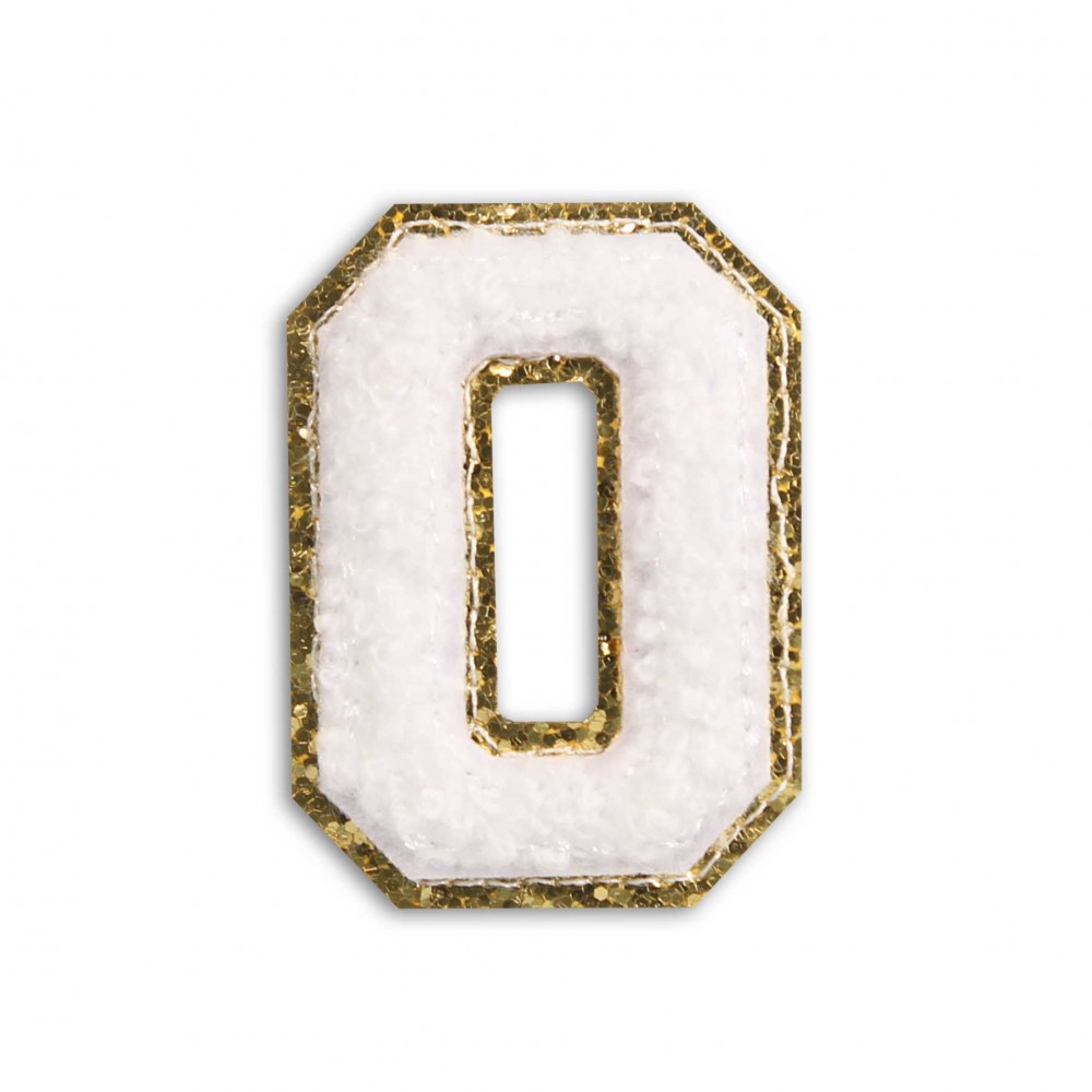 Sticker Aufkleber für Handy/Tablet/Computer 3D gestickt Weiss - Buchstabe O