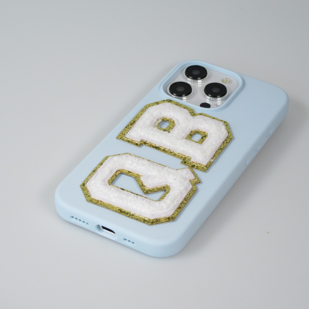 Sticker Aufkleber für Handy/Tablet/Computer 3D gestickt Weiss - Buchstabe S