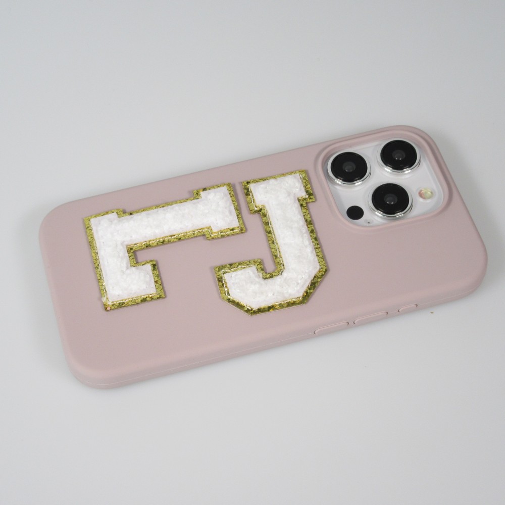 Sticker Aufkleber für Handy/Tablet/Computer 3D gestickt Weiss - Buchstabe S