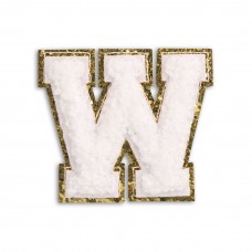 Autocollant sticker pour téléphone/tablette/ordinateur brodé en 3D blanc - Lettre W