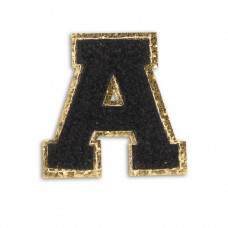 Sticker Aufkleber für Handy/Tablet/Computer 3D gestickt Schwarz - Buchstabe A