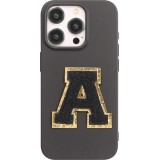 Sticker Aufkleber für Handy/Tablet/Computer 3D gestickt Schwarz - Buchstabe A