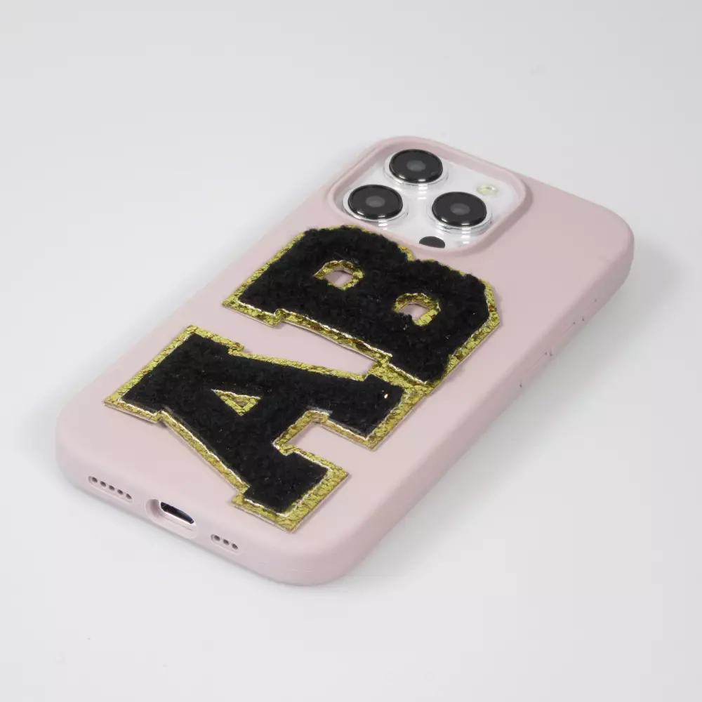 Sticker Aufkleber für Handy/Tablet/Computer 3D gestickt Schwarz - Buchstabe B