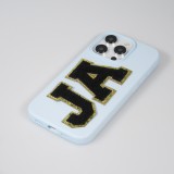 Sticker Aufkleber für Handy/Tablet/Computer 3D gestickt Schwarz - Buchstabe D