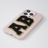Sticker Aufkleber für Handy/Tablet/Computer 3D gestickt Schwarz - Buchstabe D