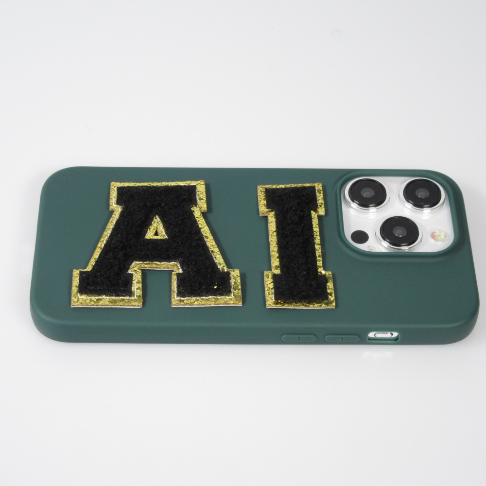 Sticker Aufkleber für Handy/Tablet/Computer 3D gestickt Schwarz - Buchstabe D