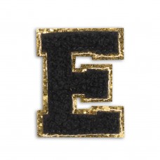 Sticker Aufkleber für Handy/Tablet/Computer 3D gestickt Schwarz - Buchstabe E