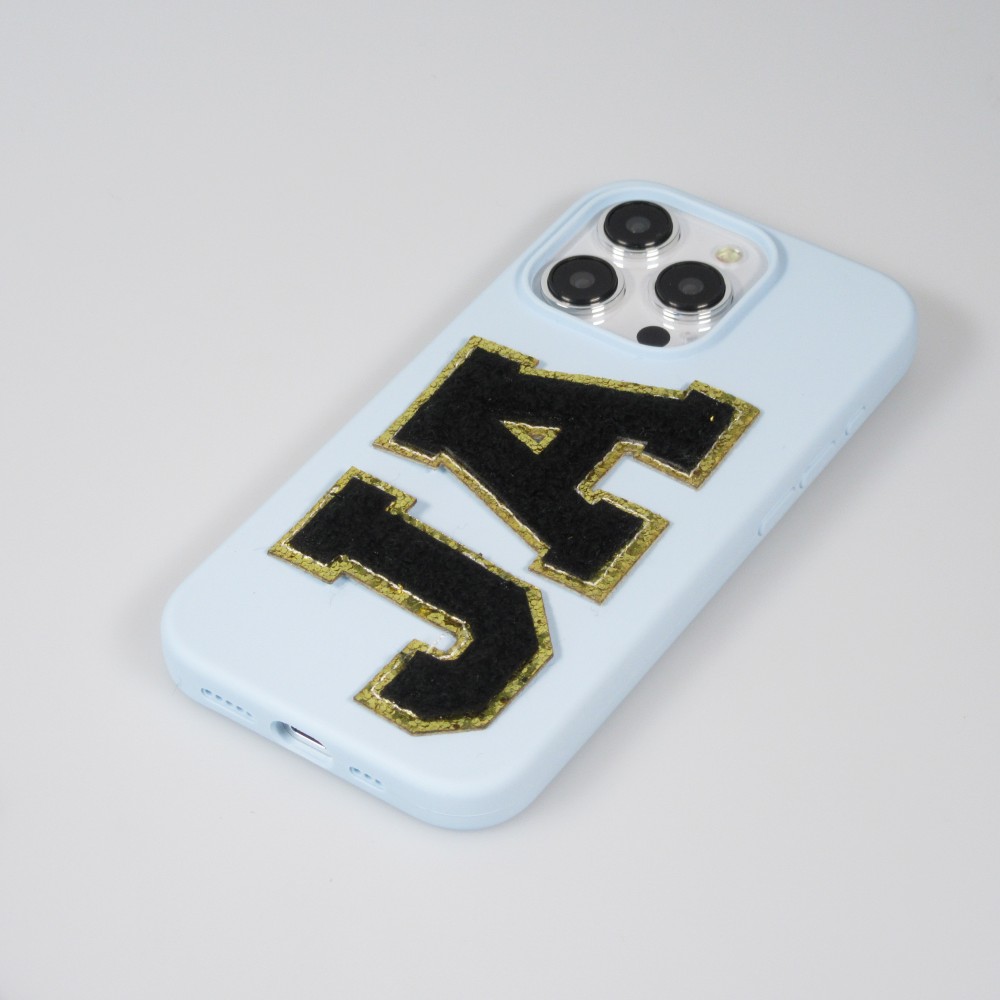 Sticker Aufkleber für Handy/Tablet/Computer 3D gestickt Schwarz - Buchstabe N