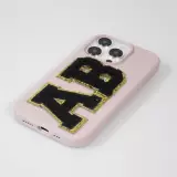 Sticker Aufkleber für Handy/Tablet/Computer 3D gestickt Schwarz - Buchstabe O