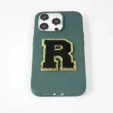Sticker Aufkleber für Handy/Tablet/Computer 3D gestickt Schwarz - Buchstabe O