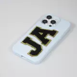 Sticker Aufkleber für Handy/Tablet/Computer 3D gestickt Schwarz - Buchstabe O