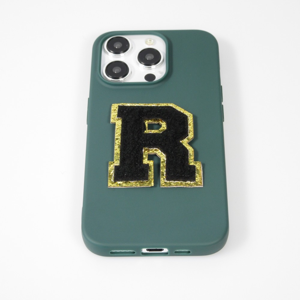 Sticker Aufkleber für Handy/Tablet/Computer 3D gestickt Schwarz - Buchstabe Q