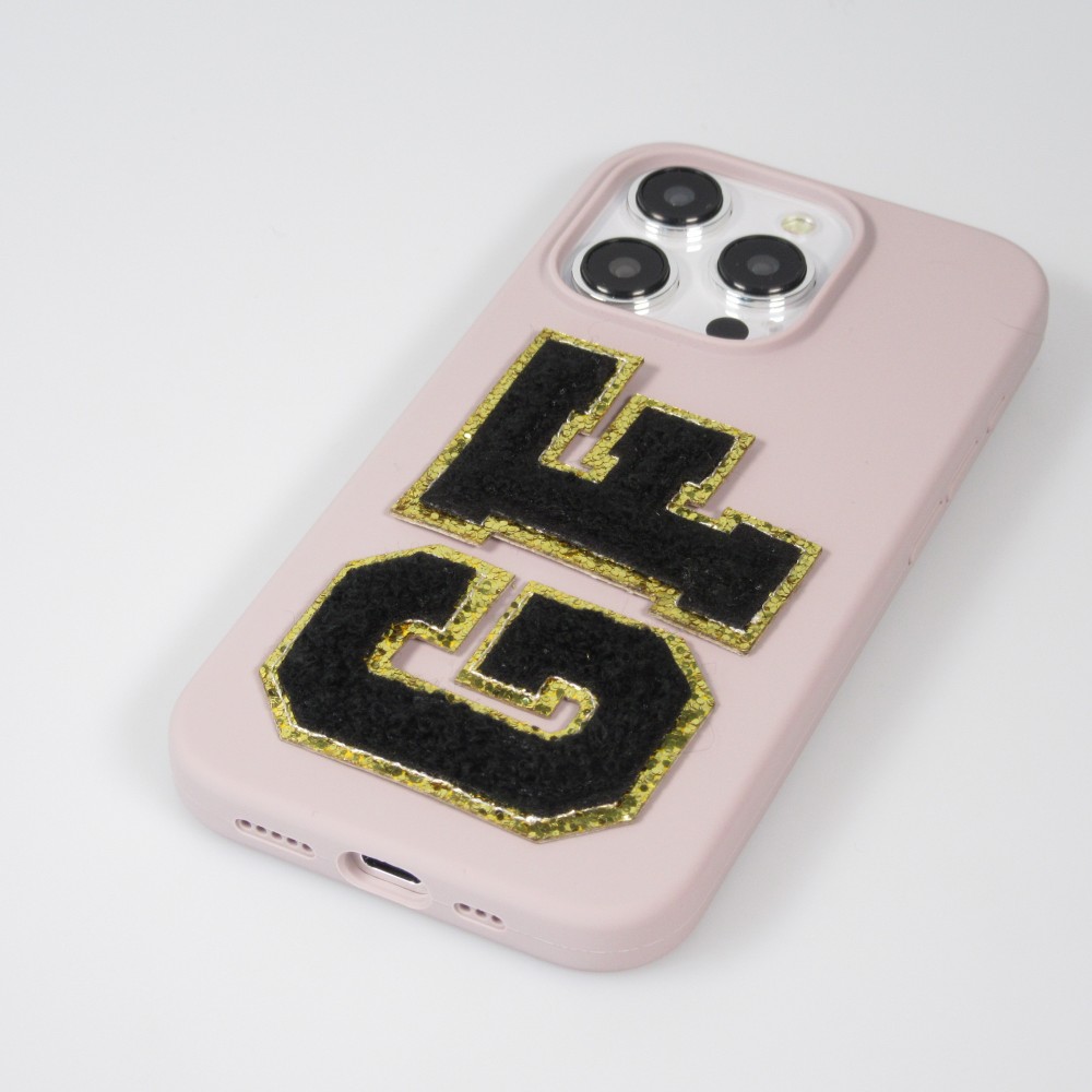 Sticker Aufkleber für Handy/Tablet/Computer 3D gestickt Schwarz - Buchstabe Y