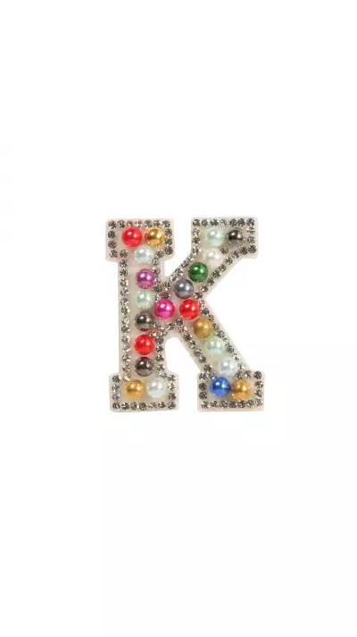 Sticker Aufkleber f&uuml;r Handy/Tablet/Computer 3D Pearls Regenbogen - Buchstabe K