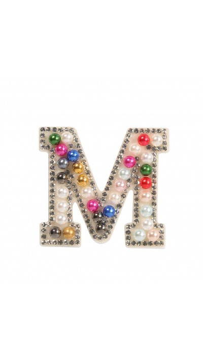 Sticker Aufkleber für Handy/Tablet/Computer 3D Pearls Regenbogen - Buchstabe M