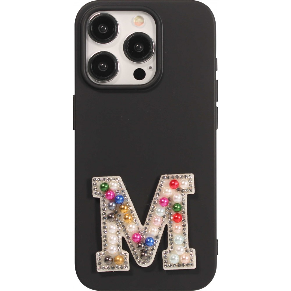 Sticker Aufkleber für Handy/Tablet/Computer 3D Pearls Regenbogen - Buchstabe M